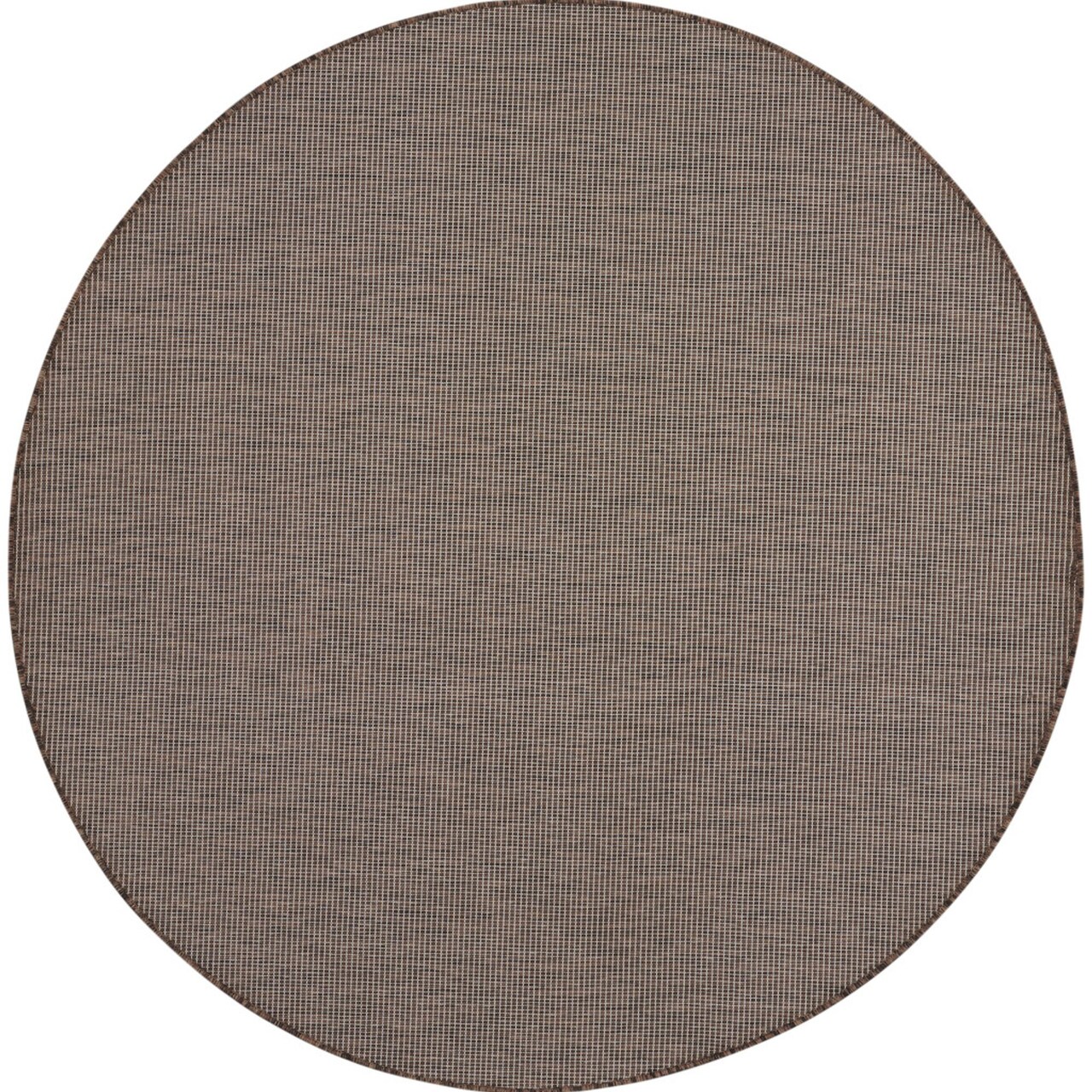 Edge Collections - 8' - Brown - Elegant Geometric Round Area Rug - 1 Piece